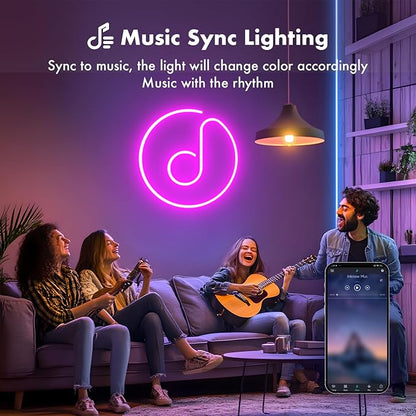 SILFU Neon Rope Lights, 40FT RGB LED Strip Lights, Waterproof IP67 LED Lights for Bedroom, DIY Design, Music Sync, 44 Key Remote Control, Multiple Modes for Bedroom, Holiday Decoration