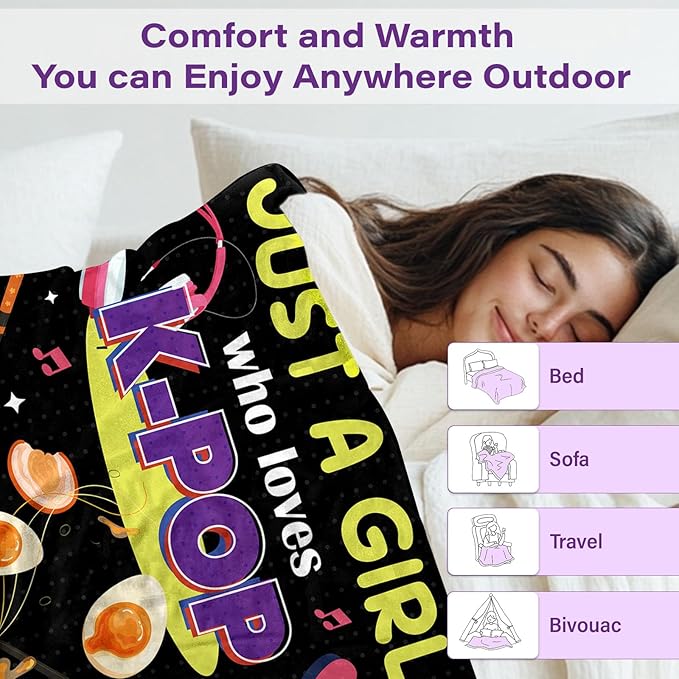 Kpop Blanket Gifts for Teens, Soft Flannel Ramen Blanket for Fans, Trendy Kpop Merch Gifts for Young Adults, Ideal Gifts for Teens and Young Adults,Gift for Chritsmas Thanksgiving 40x50in