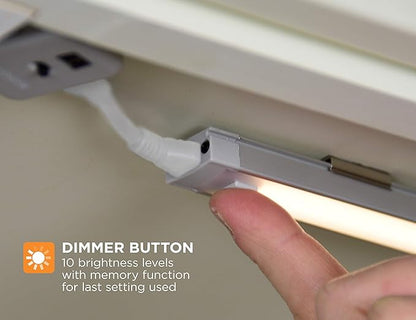PureOptics LED Under Cabinet Lighting Kit, 3-Bars, 9 Inches Each, DIY Tool-Free Installation, Warm White, 2700K, 1080 Lumens, 15 Watts, Home Accent (LEDUC9-3WK)