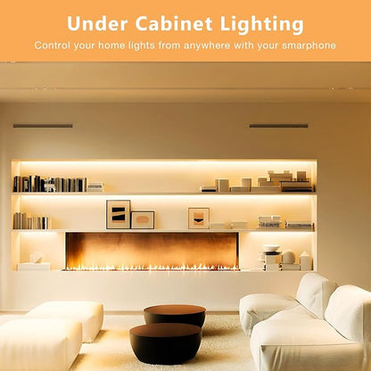 DAYBETTER Under Cabinet Lighting Kit,10 PCS Under Cabinet Lights,2700K-6500K Tunable White LED Strip Lights with APP,Power Adapter,Dimmable LED Lights for Kitchen Cabinets,Shelf,Desk,Counter,16.4ft