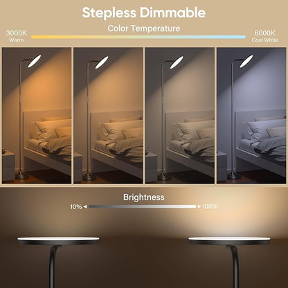 SIBRILLE RGB Floor Lamp, 36W Bright LED Standing Lamp, Stepless Dimming Color Changing Torchiere Floor Lamps with Remote, 350°Rotating Modern Tall Floor Lamp for Living Room, Gaming Room