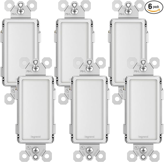 Legrand Radiant Full Adjustable LED Night Light Outlet, Cool Touch Hallway Stair Night Light, Power Outage Light with Louver, White
