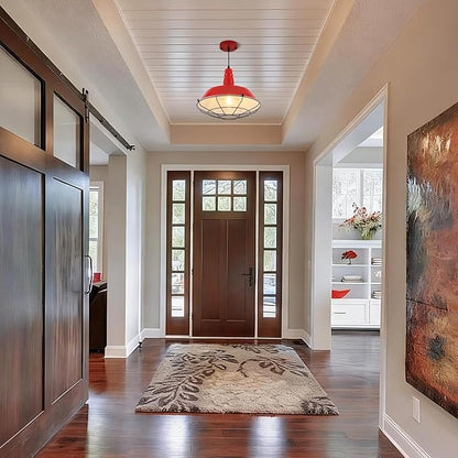 Red Oversize Pendant Light, Modern Large Pendant Lighting 14.1" 3 Packs, Kitchen Pendant Lights, Farmhouse Pendant Light, Pendant Lights Kitchen Island for Kitchen, Living Room, Bedroom
