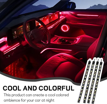 Car LED Strip Light, 12V 48 LED Interior Atmosphere Lights Under Dash Ambient Night Light, Auto Interior Decorative Lamp with Cigarette Adapter Plug, Car Accessories (Red, Cigarette Lighter)