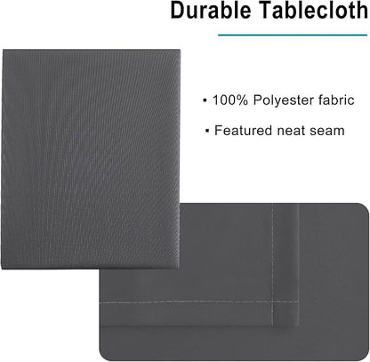Hiasan Grey Square Tablecloth - Waterproof and Spillproof Washable Fabric Table Cloth for Dining Room Kitchen, 70 x 70 Inch