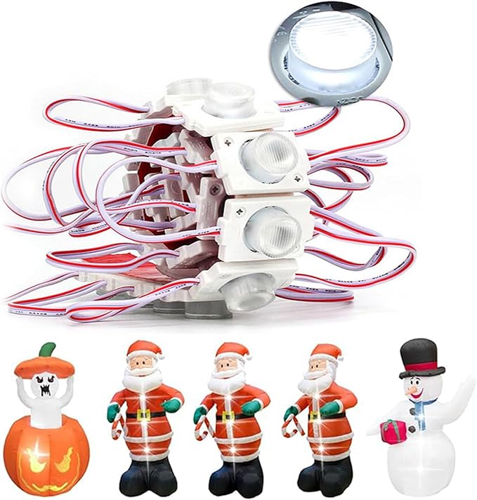 DC12V Replacement Lights for Inflatables 20Pcs 3 LED Lights Inflatables White with Self Adhesive - LED Lights Inflatables Yard Holiday Lawn Inflatables, Inflatables, Christmas Blowups.