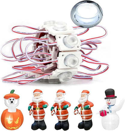 DC12V Replacement Lights for Inflatables 20Pcs 3 LED Lights Inflatables White with Self Adhesive - LED Lights Inflatables Yard Holiday Lawn Inflatables, Inflatables, Christmas Blowups.