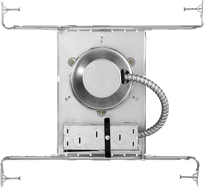 Juno 4" Quick Connect Housing for LED Recessed Lights for New Construction, IC Rated, Air-Loc Sealed LED Recessed Light Housing, Includes Prewired Junction Box for Ceiling Lighting, 6-Pack
