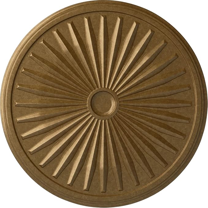 Ekena Millwork Leandros Ceiling Medallion, Pale Gold