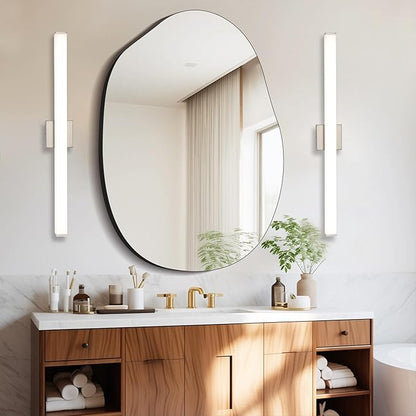 Bathroom Vanity Light Brushed Nickel Square LED 24 inch 14W 4000K Natural White Light Wall Bar Lighting Fixtures Over Mirror (Brushed Nickel, 31.5in 4000K Dimmable)