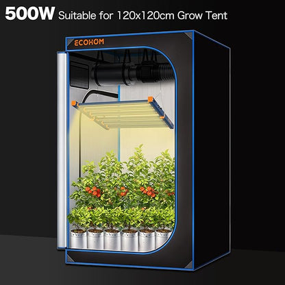 ECOHOM 500W LED Grow Light, Full Spectrum Dimmable Daisy Chain, Pro Bar Style for 4x4ft Grow Tent, Foldable & Hanging Growing Lamp for Indoor Plants Seedlings, Veg and Bloom