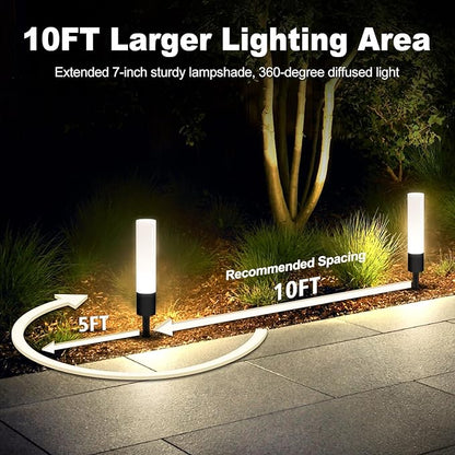 12 Pack Low Voltage Landscape Lighting Pathway Lights, 6W 300LM Landscape Lights 3000K Warm, IP65 Waterproof, Aluminum Outdoor Landscape Path Lights Wired for Walkway Yard Garden