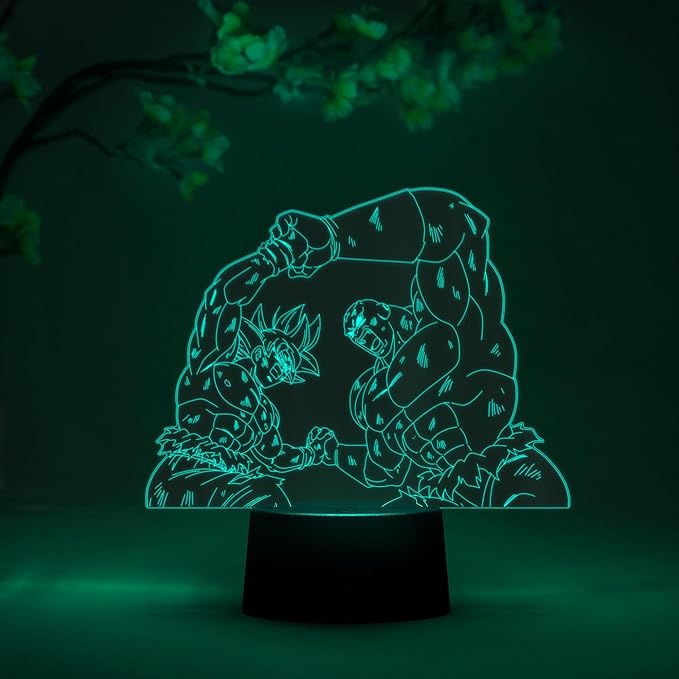 Otaku Lamps Goku vs Jiren Dragon Ball Super – Anime Lamp Figure Night Light, 16 Color RGB LED – Remote, 3D Anime Room Décor Gift for Otaku