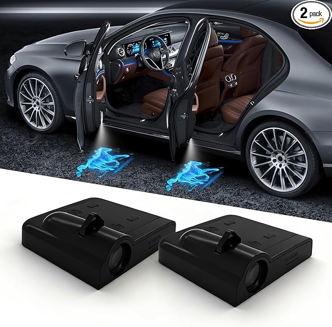 Car Door Lights Logo Projector, 2PCS Car Door Projector Lights Welcome Courtesy Ghost Shadow Lamp Fit for All Car Models by FLYEEGO