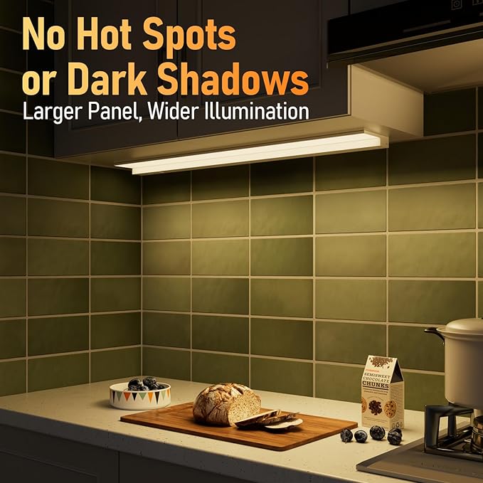 TORCHSTAR Ultra-Slim LED Under Cabinet Lighting Fits 36 Inch Cabinets, 5CCT 20W 1500LM, Hardwired & Plug-in, 120V CRI90 Linkable Dimmable Thin Under Counter Lights for Kitchen, ETL T24, Pack of 2