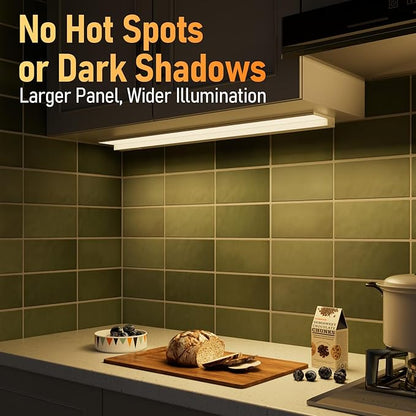 TORCHSTAR Ultra-Slim LED Under Cabinet Lighting Fits 36 Inch Cabinets, 5CCT 20W 1500LM, Hardwired & Plug-in, 120V CRI90 Linkable Dimmable Thin Under Counter Lights for Kitchen, ETL T24