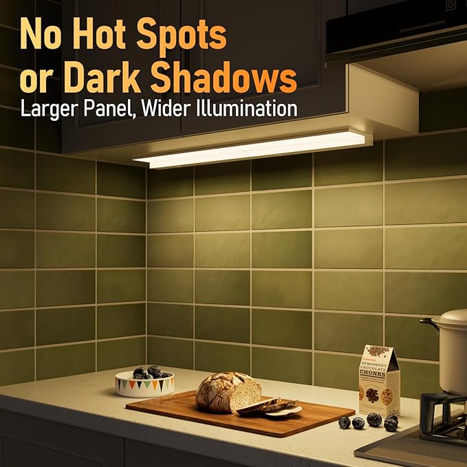 TORCHSTAR Ultra-Slim LED Under Cabinet Lighting Fits 18 Inch Cabinets, 5CCT 12W 900LM, Hardwired & Plug-in, 120V CRI90 Linkable Dimmable Thin Under Counter Lights for Kitchen, ETL T24