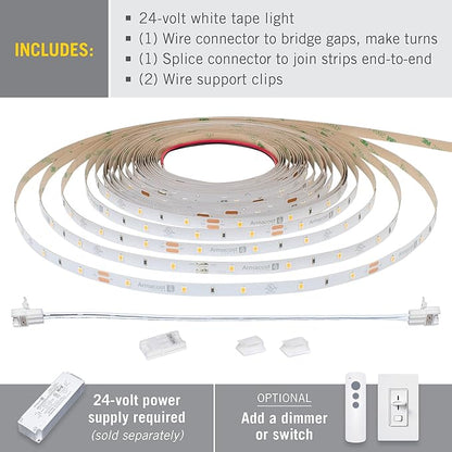 Armacost Lighting RibbonFlex Pro 24V White LED Strip Lights 30 LED/m, 4000K, 32.8 ft 154250