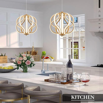 CHYING Modern Gold Chandelier with Remote Control, 10-Light 70W 3-Color Temperature Dimmable LED Chandelier for Dining Room, Hanging Adjustable Pendant Light for Living Room Kitchen Entryway Foyer