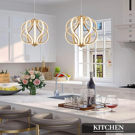 CHYING Modern Gold Chandelier with Remote Control, 10-Light 70W 3-Color Temperature Dimmable LED Chandelier for Dining Room, Hanging Adjustable Pendant Light for Living Room Kitchen Entryway Foyer