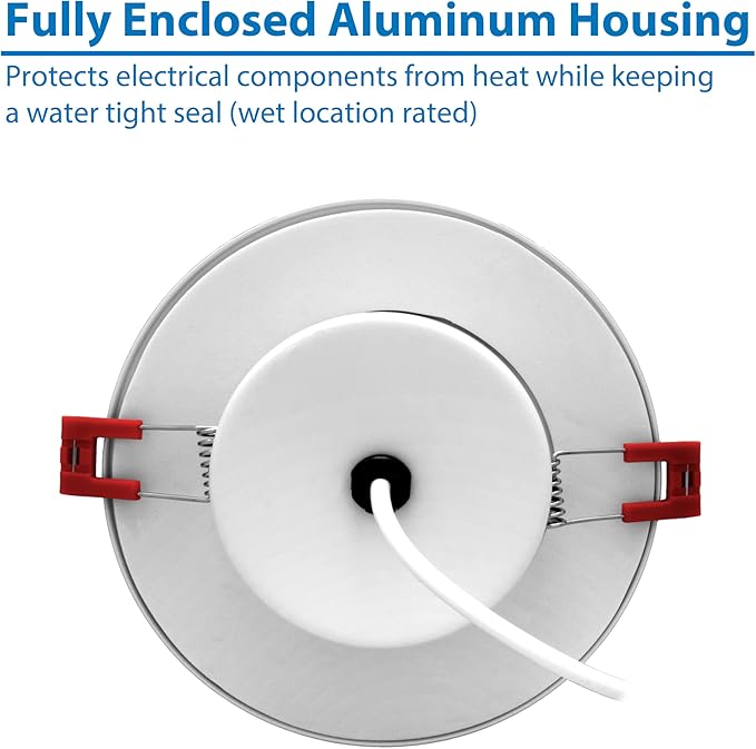 DGC 4-inch White Selectable Canless Adjustable Gimbal LED Recessed Downlight (DGC43120SRDWH)