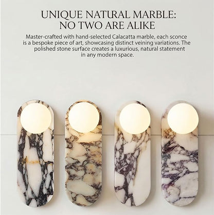 Natural Marble Wall Sconces, Alabaster Wall Light, Hardwired Wall Light Fixtures, Modern Wall Mount Wall Lights for Dining Room Stairs Bedroom