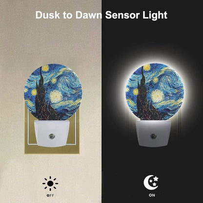 EKOBLA Van Gogh Starry Night Plug-in Night Light, Art LED Nightlight with Auto Sensor, 0.5W Sleep Friendly for All Ages
