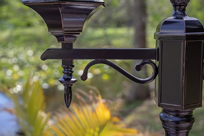 Kenroy Home Villa 93434ORB 6' Traditional 2-Light Decorative Vintage Outdoor Portable Street Lamp with Clear Glass Panels for Deck, Patio, Porch, Walkways, or Backyard Events, Oil Rubbed Bronze