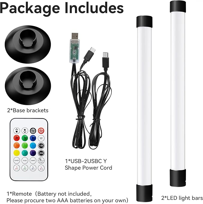 NBBUFF Led Light Bar with Music SynC Color Changing, Led Bar with App & Remote Control, RGB+IC & W Smart RGB Light Bar, USB Powered Led Lights, Dynamic PC Room Monitor Backlight Gaming, 2 Pack