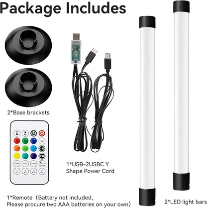 NBBUFF Led Light Bar with Music SynC Color Changing, Led Bar with App & Remote Control, RGB+IC & W Smart RGB Light Bar, USB Powered Led Lights, Dynamic PC Room Monitor Backlight Gaming, 2 Pack