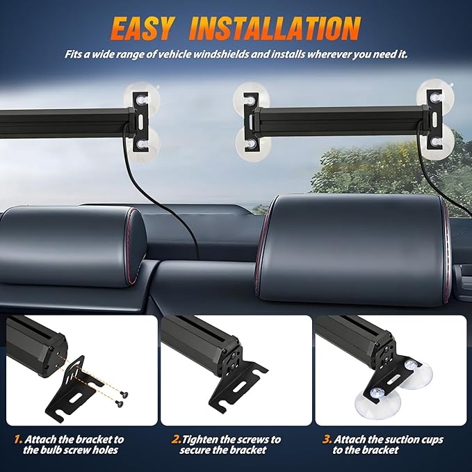 Nilight 40LED Blue White Emergency Strobe Traffic Advisor Light Bar with Suction Cups Dash Safety Warning Hazard Flashing Lights Interior Front/Rear Windshield for Trucks Construction Vehicles