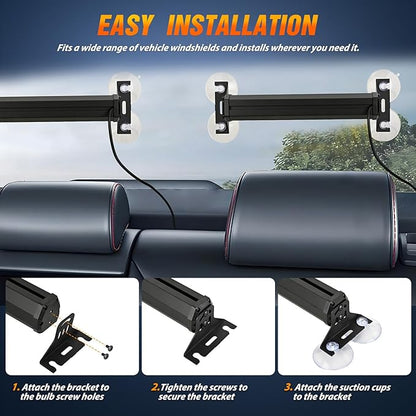 Nilight 40LED Purple White Emergency Strobe Traffic Advisor Light Bar with Suction Cups Dash Safety Warning Hazard Flashing Lights Interior Front/Rear Windshield for Trucks Construction Vehicles