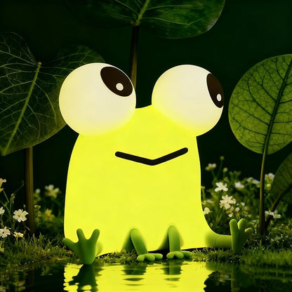 YR YRHH-PET Frog Night Light, Kids Squishy Cute Lamp, Big Eyes Frog Gifts, Rechargeable Dimmable Bedside Nightlight, Silicone LED Funny Light Up Animal for Boy Girls Baby Nursery College Dorm Decor