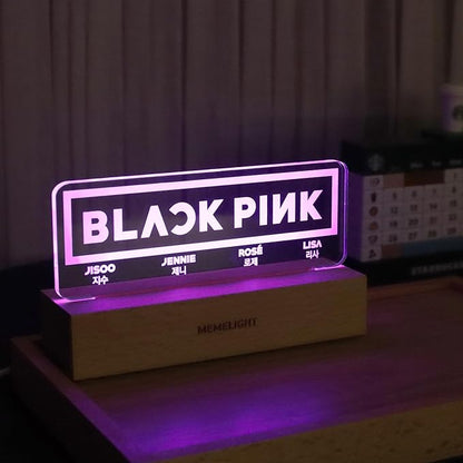 Black.Pink Night Light, Kpop Merchandise, Korean Idol Lamp for Blink, 7RGB Color, Dimmer, 8.3 x 4.2 x 1.7
