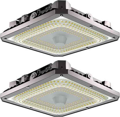 Lightdot 80W LED Canopy Celling Lights, Large Coverage 12,000LM Canopy Light Outdoor LED for Garage Carport Entrance Porch Barn 5000K, 100-277V IP65 Waterproof, ETL Listed - 2Pack