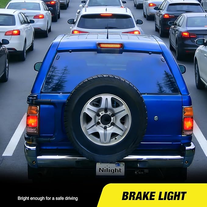 Nilight Third Brake Light Tail High Mount 3rd Stop Lights Smoked Lens Compatible with Honda Passport 1994 1995 1996 1997 Van SUV Rear Center Cab Lamp