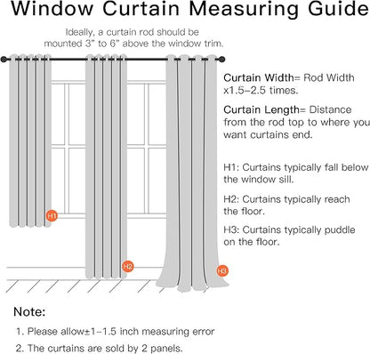 XiDi White Curtains for Girls Nursery Room 90 Inches Long Blackout Double Layer Curtains with Sheer Overlay for Kids Toddler Princess Bedroom Living Room Darkening Grommet Window Drapes W52 X L90