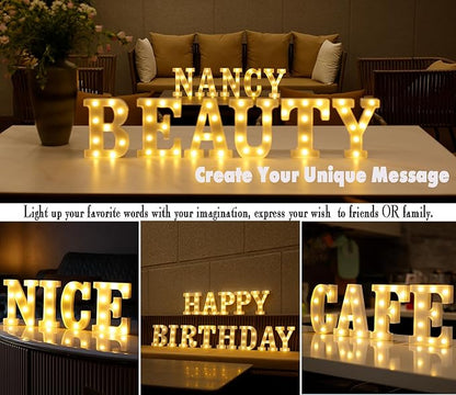 Small Led Marquee Letters, Light Up Letters, 8.58 Inch Led Letter Lights, Battery Powered Lighted Sign for Table, Party, Birthday, Christmas Decor (Letter G)