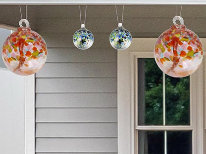 Dale Tiffany Hand Blown Glass, 3" Diameter Devotion, Tree of Life Collection, Witch Globe Hanging Garden Indoor/Outdoor Decorative Ornament Gazing Ball