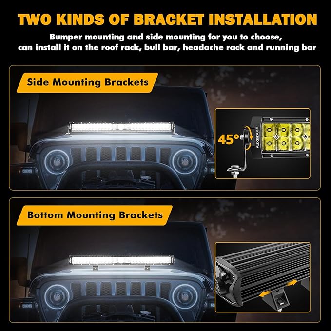 Auxbeam 32 Inch LED Light Bar, P8/270W Chips Dual Row Off Road Lights Flood Spot Combo Driving Work Light, 33000LM Waterproof Offroad Lights with Wiring Harness for SUV ATV UTV Trucks Jeep Pickup