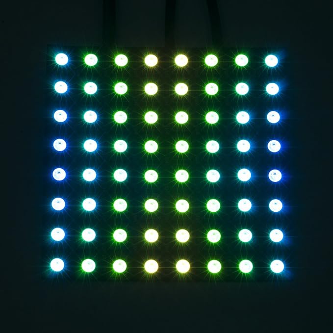 BTF-LIGHTING WS2812B ECO RGB Alloy Wires 5050SMD Individual Addressable 8X8 256 Pixels LED Matrix Panel Flexible FPCB Full Color Works with WLED,SP802E,etc Controllers Image Video Text Display DC5V