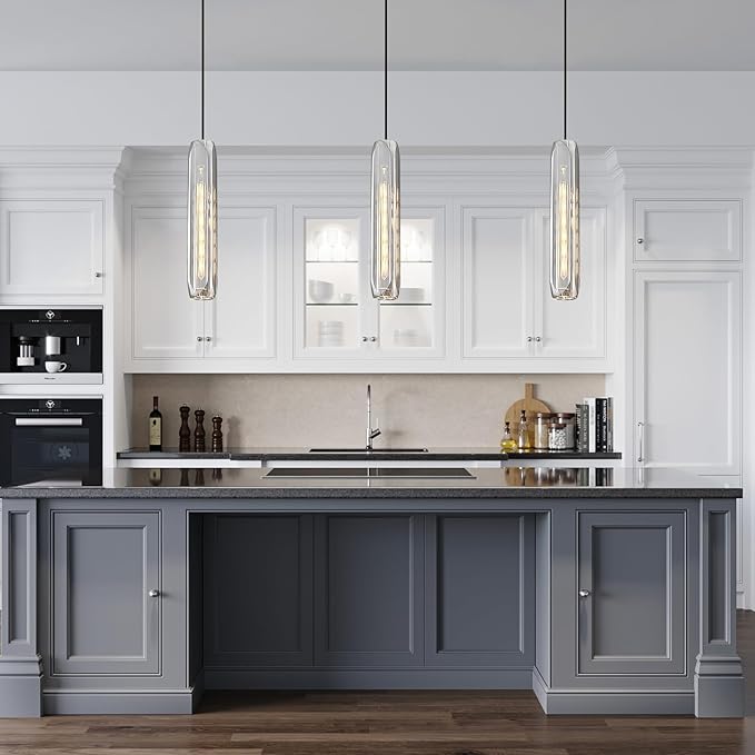 Pendant Lights Pendant Light Fixtures Pendant Lights Kitchen Island Pendant Light 15" Smokey Grey Crystal Lampshade Island Pendant Lights for Kitchen
