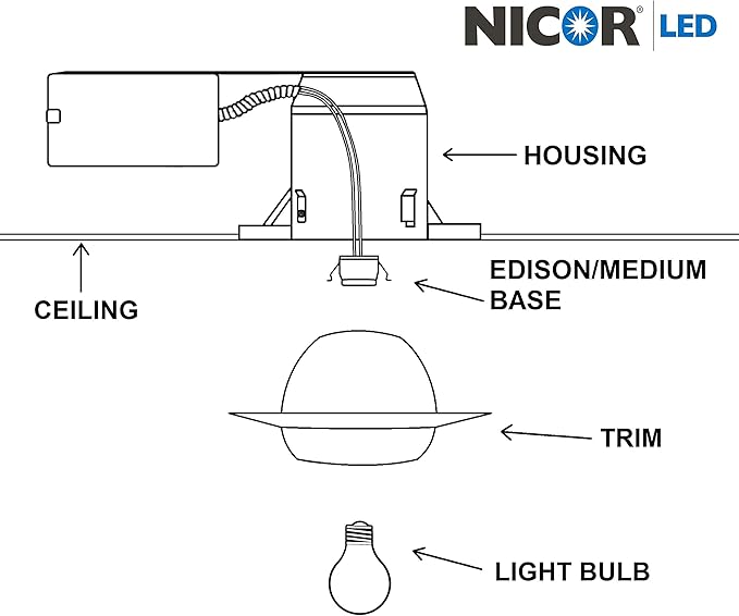 NICOR Lighting 6 inch Nickel Recessed Eyeball Trim Designed for 6 inch Housings (17506NK)