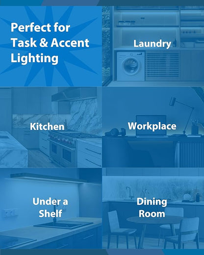24” LED Direct Wire Under Cabinet Light - Dimmable Undercounter LED Lights for Kitchen - Selectable CCT 2700K-5000K, 612-648 Lumens, 9W - UCB Series Hardwired Under Cabinet Lighting by NICOR Lighting