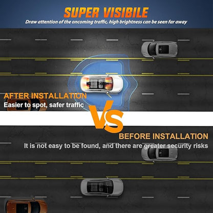 Nilight 40LED Amber Red Emergency Strobe Traffic Advisor Light Bar with Suction Cups Dash Safety Warning Hazard Flashing Lights Interior Front/Rear Windshield for Trucks Construction Vehicles
