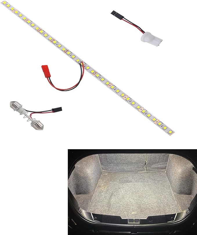 BMTxms LED Strip Light for Car Interior，12" 2835 SMD LED Trunk Light Super Brightness Cool White Universal fit for Car Trunk Cargo Area