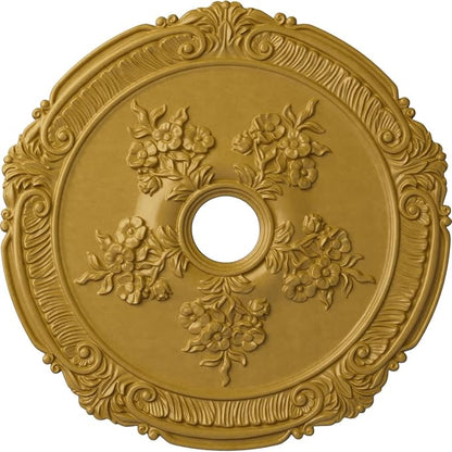 26"OD x 3 3/4"ID x 1 1/2"P Attica with Rose Ceiling Medallion (Fits Canopies up to 4 1/2"), Hand-Painted Iridescent Gold