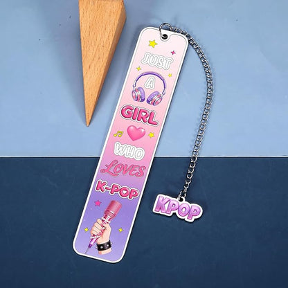K Pop Baptism First Communion Kpop Merchandise K-pop Merch K-Pop Gifts for Girls Teen K Pop Bookmark K Pop Accessories Just a Girl Who Love Kpop Bookmark School Supplies Birthday Party Book Lovers