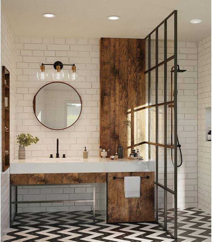 Progress Lighting P806005-028 6" Recessed Drop Lensed Shower Trim with Frosted Glass Diffuser Satin White for 6 in. Housing (P806N Series)