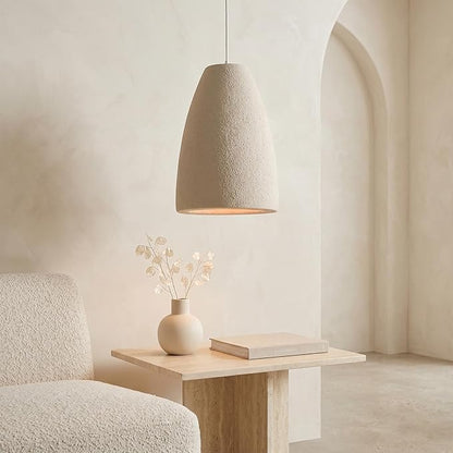 JAYMP Wabi Sabi Pendant Light for Dining Room Kitchen Island Light Hallway Restaurant Hanging Lamp E26 Base Japanese Style Wine Bottle Shape Lighting Fixture, 1 Pack (Light Brown,A Shape, D35×H51cm)